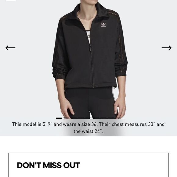 Adidas Lace Track Jacket- Black - Size Xxs - Picture 10 of 16